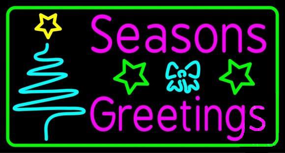 Seasons Greetings With Tree Neon Sign